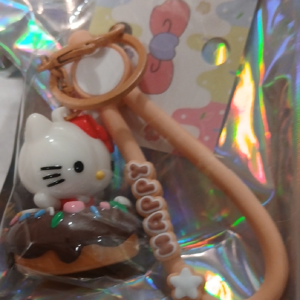 Hello Kitty-Inspired Pink Donut Keychain for Kids